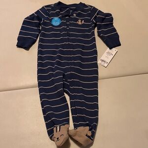 Carters Striped Footie 9m NWT